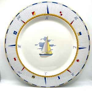 Fitz & Floyd Habitat Americana Regatta Chop Plate 12" Nautical Platter Omnibus